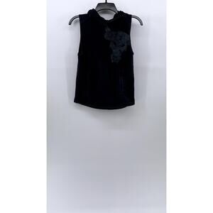 UNDER ARMOUR Kids' Washed Black Graphic Sleeveless Active Hooded Vest SZ Y-M